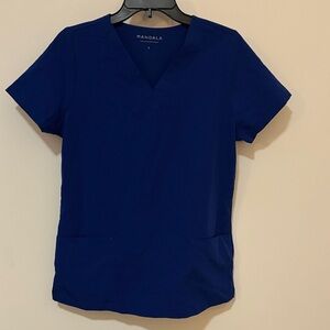 Mandala royal blue scrub top